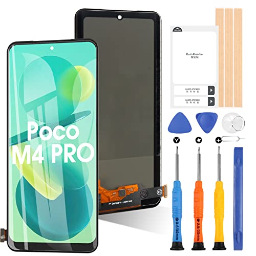 ARSSLY Bildschirm für Xiaomi Poco M4 PRO 4G 2201117PI 2201117PG LCD-Display Touch Digitizer Innenraum für kleine M4 PRO 4G Gruppenersatz mit Werkzeugen (6,43 Zoll), Schwarz) von ARSSLY