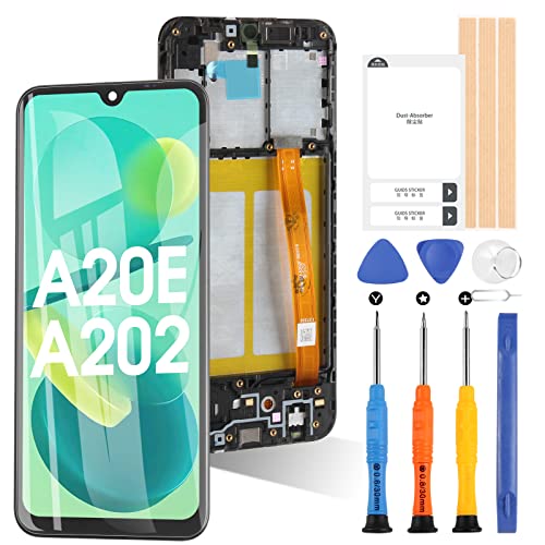 ARSSLY Ersatz-Bildschirm für Samsung Galaxy A20e 2019 SM-A202F LCD-Display Touch Digitizer Montage Bildschirm aus Glas (Schwarz mit Rahmen) von ARSSLY