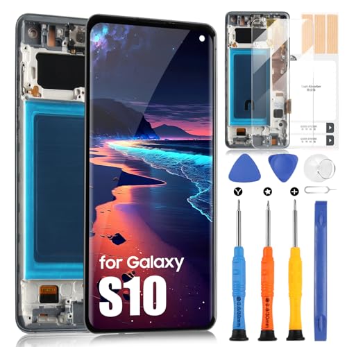 für Samsung Galaxy S10 LCD Display mit Rahmen, Display für Galaxy S10 SM-G973F SM-G973U SM-G973W 6.1" LCD Bildschirm Digitazer Assembly mit Reparatur Set, Schwarz, ohne Fingerabdruck, Incell für Samsung Galaxy S10 LCD Display mit Rahmen, Display für Galaxy S10 SM-G973F SM-G973U SM-G973W 6.1" LCD Bildschirm Digitazer Assembly mit Reparatur Set, Schwarz, ohne Fingerabdruck, Incell von ARSSLY