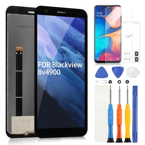 ARSSLY LCD-Bildschirm für Blackview BV4900/BV5100/BV4900 PRO, LCD-Display, Digitizer, Touchscreen, Ersatz mit Werkzeug (schwarz) von ARSSLY