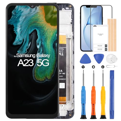 ARSSLY LCD-Display für Samsung Galaxy A23 5G SM-A236B SM-A236E SM-A236U Display Digitizer Touchscreen Assembly mit Werkzeugen (Schwarz mit Rahmen) von ARSSLY