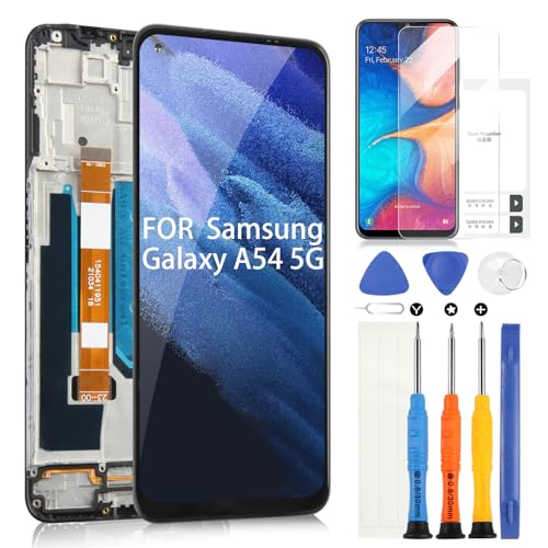 ARSSLY LCD-Bildschirm für Samsung Galaxy A54 5G SM-A546E SM-A546B SM-A546B/DS LCD Display Digitizer Touchscreen Ersatzteil Assembly mit Werkzeugen 6,4 Zoll (6,4 Zoll) Schwarz mit Rahmen von ARSSLY