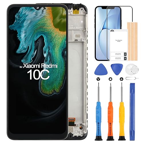 ARSSLY LCD-Bildschirm für Xiaomi Redmi 10C Display für 220333QAG 220333QBI 220333QNY 220333QL 6,71 Zoll Digitazer Touchscreen Assembly mit Werkzeugen (Schwarz mit Rahmen) von ARSSLY