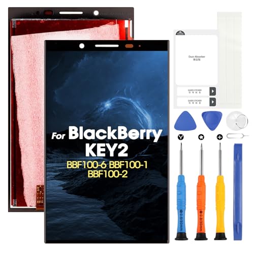 ARSSLY LCD Display für BlackBerry KEY2 / KeyTwo BBF100-6, BBF100-1, BBF100-2 Ersatz des Touchscreens Digitizer Full Assembly mit Reparatur-Set (Schwarz) von ARSSLY