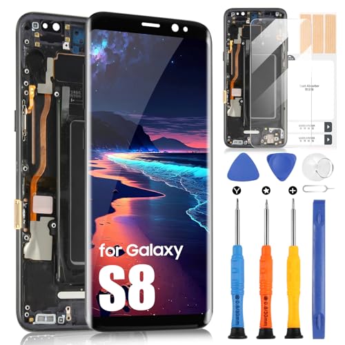 ARSSLY LCD Display für Samsung Galaxy S8 Incell Display für Samsung S8 G950F SM-G950F Touchscreen Digitizer Assembly Reparatur Set (Schwarz Con Cornice) von ARSSLY