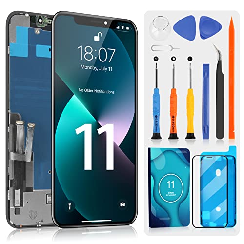 ARSSLY LCD Display für iPhone 11 Bildschirm Ersatz 6,1 Zoll Digitizer 3D Touch Ersatz Montage Glas für iPhone 11 mit Reparatursatz (Modelle A2111,A2221,A2223) von ARSSLY