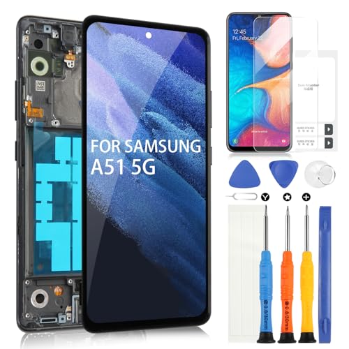 ARSSLY OLED-LCD-Bildschirm für Samsung Galaxy A51 5G A516 Display für SM-A516B/DS SM-A516F Digitizer Touchscreen Assembly mit Werkzeugen (Schwarz mit Rahmen) von ARSSLY