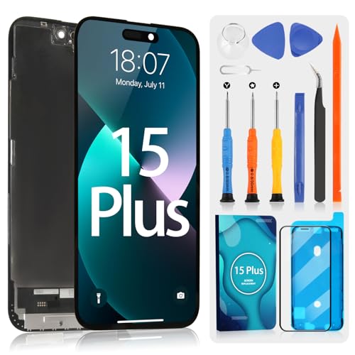 ARSSLY TFT Display für iPhone 15 Plus Display für iPhone 15+ LCD Display A2847 A3093 A3096 A3094 Touchscreen Digitizer Assembly Reparatur Kit (6,7 Zoll, schwarz) von ARSSLY