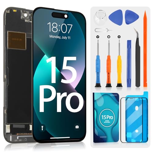 ARSSLY TFT Display für iPhone 15 Pro LCD Display für iPhone 15 Pro Display A2848 A3101 A3104 A3102 Touchscreen Digitizer Assembly Reparatur Kit (6,1 Zoll, schwarz) von ARSSLY