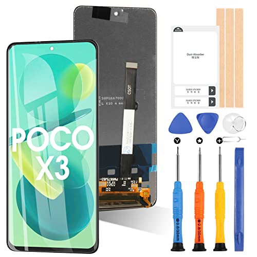 ARSSLY für Xiaomi Poco X3 Poxo X3 NFC Poco X3 PRO LCD Display Touch Digitizer Glas Montage mit Werkzeugen (schwarz) von ARSSLY