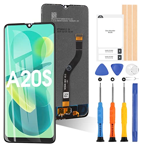 Bildschirm für Samsung Galaxy A20s A207 LCD Display Digitizer Assembly Ersatzglas Touchscreen mit Werkzeugen (schwarz, nicht für A20 et A20E) von ARSSLY