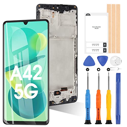 Bildschirm für Samsung Galaxy A42 5G A426B LCD Display für SM-A426B 6.6" Touch Digitizer Touchscreen Ersatz Montage mit Werkzeugen(Schwarz mit Rahmen) von ARSSLY
