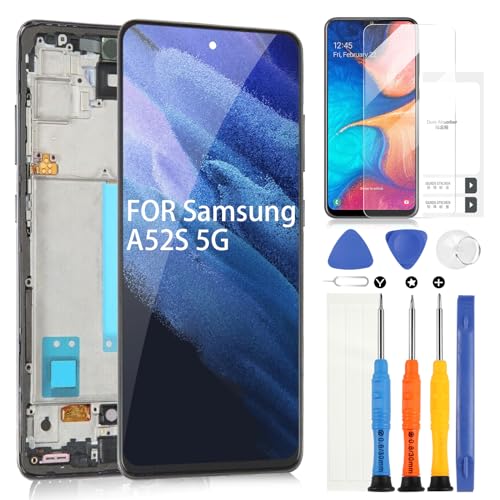 Bildschirm für Samsung Galaxy A52s 5G A528B AMOLED LCD Touch Screen Digitizer Ersatz der Glasmontage mit Werkzeugen (6,5 Zoll), Unterstützung für Fingerabdrücke) von ARSSLY