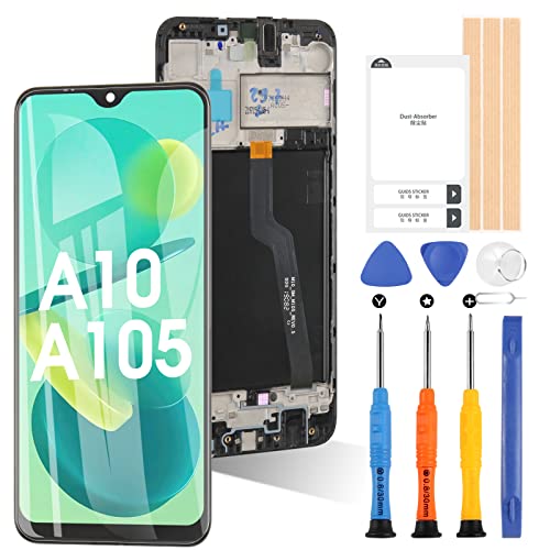 Ersatzbildschirm für Samsung Galaxy A10 2019 A105 A105F LCD Display Touch Digitizer Glass Assembly (Schwarz mit Rahmen) von ARSSLY