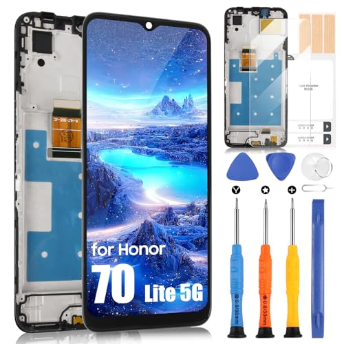 LCD Display für Honor 70 Lite 5G Display für Honor 70 Lite 5G RBN-NX1 LCD Bildschirm Touchscreen Assembly mit Reparatur-Set (Schwarz mit Rahmen, 6,5 Zoll) von ARSSLY