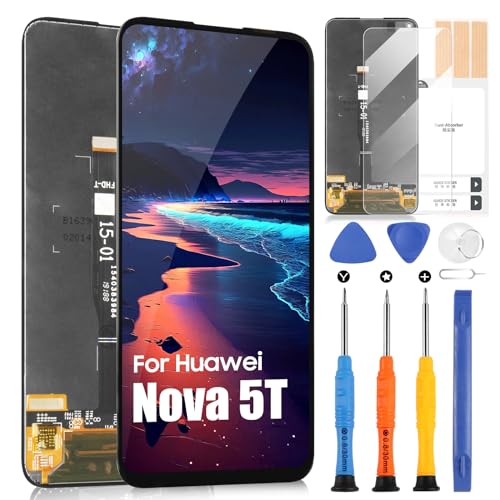 LCD Bildschirm für Huawei Nova 5T / Honor 20 / Honor 20 Pro/Honor 20S LCD Display Touchscreen Digitazer Full Assembly Ersatz Bildschirm mit Reparatur Kit (6,26 Zoll, Schwarz) von ARSSLY