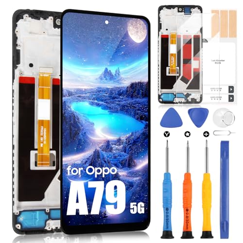 LCD Bildschirm für Oppo A79 5G LCD Display für Oppo A79 5G CPH2553 CPH2557 6,72 Zoll Touchscreen Digitizer Ersatz Montage + Reparatur-Set (Schwarz mit Rahmen) von ARSSLY