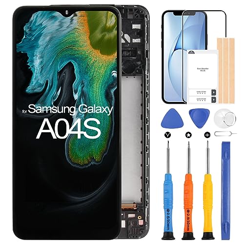 LCD-Bildschirm für Samsung Galaxy A04S A047F 6,5 Zoll Display für SM-A047F SM-A047F/DS SM-A047F/DSN Digitazer Touchscreen Ersatz mit Tools (Schwarz mit Rahmen) von ARSSLY