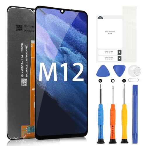 LCD Bildschirm für Samsung Galaxy M12 Display für Galaxy M12 M127F LCD Touch Digitizer Ersatz der Gruppe Glasbildschirm (Schwarz, nicht für A12 A125F) von ARSSLY