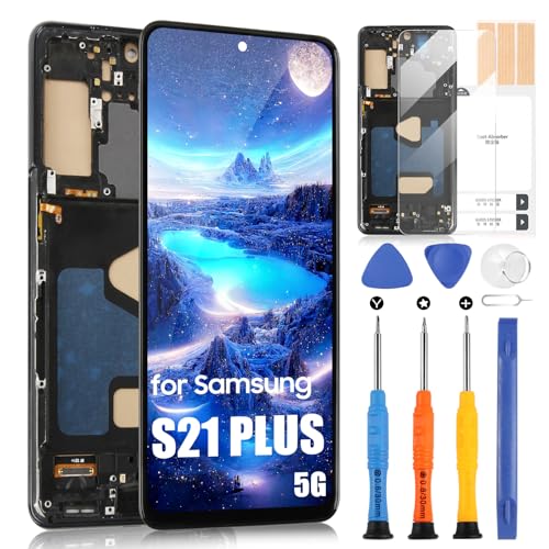 LCD Bildschirm für Samsung S21 Plus 5G LCD für Galaxy S21+ 5G SM-G996B SM-G996B/DS SM-G996U Touchscreen Digitazer Assembly mit Reparatur-Set (Schwarz mit Rahmen, Incell, unterstützt keine LCD Bildschirm für Samsung S21 Plus 5G LCD für Galaxy S21+ 5G SM-G996B SM-G996B/DS SM-G996U Touchscreen Digitazer Assembly mit Reparatur-Set (Schwarz mit Rahmen, Incell, unterstützt keine von ARSSLY