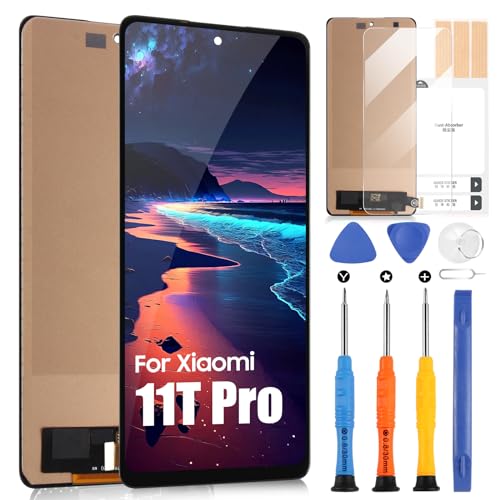 LCD Display für Xiaomi 11T Pro 5G 2107113SG Bildschirm für Xiaomi 11T 5G 21081111RG Touchscreen Digitizer Vollmontage mit Reparatursatz, 6.67'', Schwarz von ARSSLY