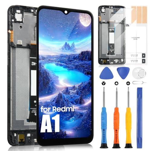 LCD Bildschirm für Xiaomi Redmi A1 / A1+ LCD Display für Redmi A2 / A2+ Bildschirm 220733SI 220733SL 23028RNCAG Display Touchscreen Digitizer Ersatz Assembly + Reparatur-Set (Schwarz mit Rahmen) von ARSSLY