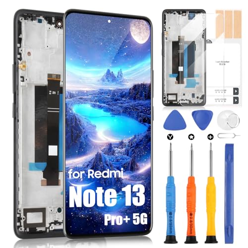 Incell für Xiaomi Redmi Note 13 Pro+ 5G LCD Display für Redmi Note13 Pro Plus 5G 23090RA98C LCD Bildschirm Ersatz Touchscreen Assembly mit Reparatur-Set (ohne Fingerabdruck Unlocking) von ARSSLY