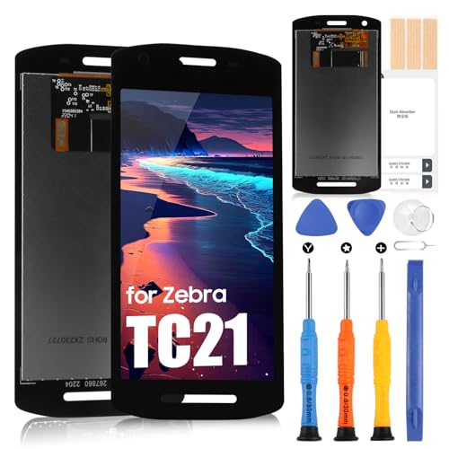 LCD Bildschirm für Zebra TC21 Display für Zebra TC21 / TC26 LCD Display für Zebra TC21 TC26 LCD Screen Touchscreen Digitazer Assembly mit Reparatur Set (Schwarz) von ARSSLY