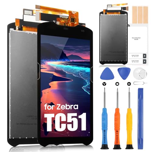 LCD Bildschirm für Zebra TC51 Ersatzbildschirm für TC51 TC510K TC56 LCD Display für Zebra TC51 / TC510K / TC56 LCD Screen Touchscreen Digitazer Assembly mit Reparatur-Set (Schwarz) von ARSSLY