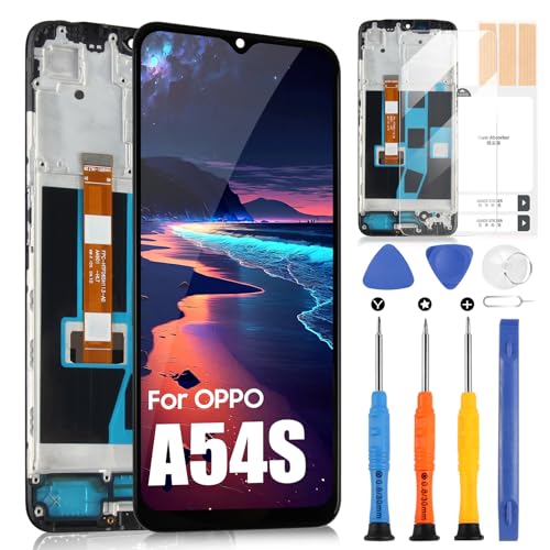 LCD Display für Oppo A54s CPH2273 Bildschirm für Oppo A54s 6,52 Zoll Digitazer Touchscreen Assembly mit Reparatur-Set (Schwarz mit Rahmen) von ARSSLY