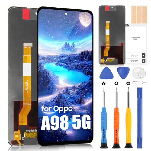 LCD-Display für Oppo A98 5G LCD Display für Oppo A98 5G CPH2529 LCD Touchscreen Digitizer Assembly + Reparatur-Set (Schwarz, ohne Rahmen) von ARSSLY