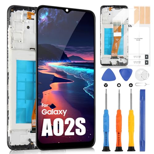 LCD-Display für Samsung Galaxy A02S A025F SM-A025F SM-A025M LCD Display Touch Sensor Digitizer mit Reparatur-Set (159 mm, Schwarz mit Rahmen, nicht für A025G A025U A025A A025V) von ARSSLY
