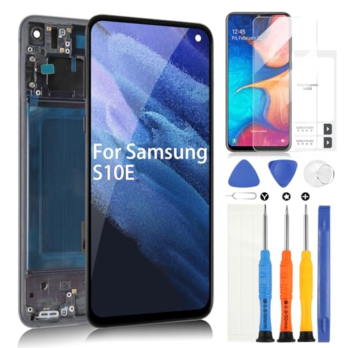 LCD Display für Samsung Galaxy S10e G970 Display für Samsung SM-G970F SM-G970U SM-G970W LCD Bildschirm Touchscreen Montage Ersatz Glas Digitizer mit Reparatur Kit (Incell, Schwarz mit Rahmen) von ARSSLY
