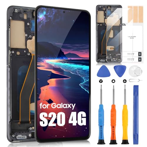 LCD Display für Samsung Galaxy S20 4G G980 TFT LCD Bildschirm für Galaxy S20 4G Display Touchscreen SM-G980 SM-G980F SM-G980F/DS Digitizer mit Rahmen, EU Version, Unterstützt keinen Fingerabdruck von ARSSLY