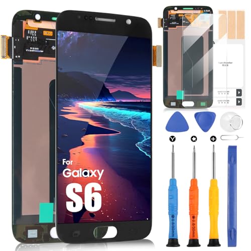 Original LCD Display für Samsung Galaxy S6 Display für Samsung S6 SM-G920F SM-G920I SM-G920S SM-G920T SM-G920K SM-G920L LCD Bildschirm Digitazer Touchscreen Assembly mit Reparatur-Set (5,1", Schwarz) von ARSSLY