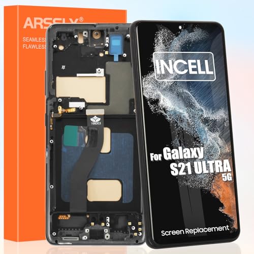 LCD Display für Samsung S21 Ultra 5G LCD Bildschirm für Galaxy S21 Ultra 5G G998B G998U G998W Touchscreen Digitizer Assembly mit Reparatur Set, Schwarz mit Rahmen, Unterstützt keinen Fingerabdruck LCD Display für Samsung S21 Ultra 5G LCD Bildschirm für Galaxy S21 Ultra 5G G998B G998U G998W Touchscreen Digitizer Assembly mit Reparatur Set, Schwarz mit Rahmen, Unterstützt keinen Fingerabdruck von ARSSLY