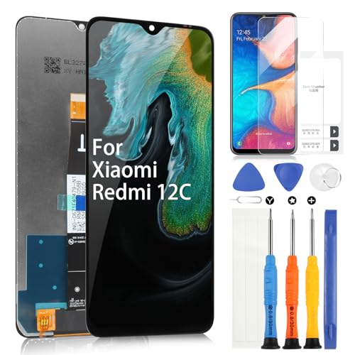 LCD Display für Xiaomi Redmi 12C 22120RN86G, 22120RN86I, 22126RN91Y, 2212ARNC4L 6,71" LCD Touchscreen Assembly Ersatz Bildschirm mit Reparatur Kit von ARSSLY