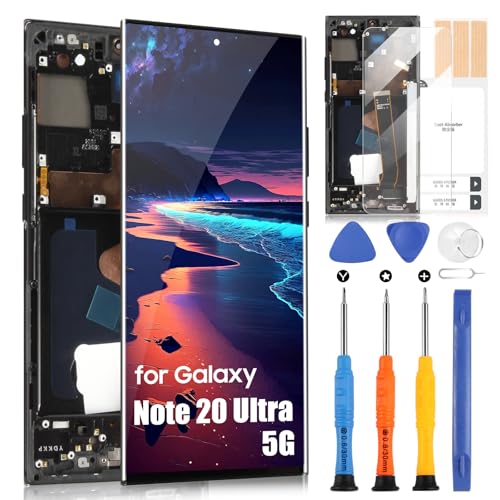 OLED Display für Samsung Galaxy Note 20 Ultra 5G LCD Display für Galaxy Note20 Ultra 5G N986B N986U N986W Touchscreen Digitizer Assembly + Reparatur-Set (Schwarz mit Rahmen, Halterung für OLED Display für Samsung Galaxy Note 20 Ultra 5G LCD Display für Galaxy Note20 Ultra 5G N986B N986U N986W Touchscreen Digitizer Assembly + Reparatur-Set (Schwarz mit Rahmen, Halterung für von ARSSLY