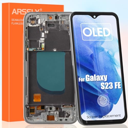 OLED Display für Samsung Galaxy S23 FE LCD Bildschirm für Galaxy S23 FE SM-S711B, SM-S711U LCD Display Touchscreen Assembly mit Reparatur Set (Schwarz mit Rahmen, 6,4 Zoll) von ARSSLY