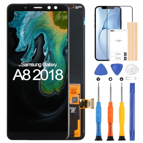 OLED-LCD-Bildschirm für Samsung Galaxy A8 2018 A530F A530N A530F/DS Display Digitizer Touchscreen Ersatz Assembly mit Werkzeugen (5,6 Zoll, Schwarz) von ARSSLY