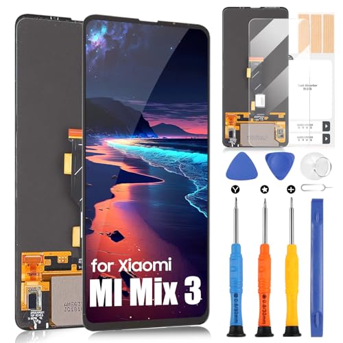 OLED LCD Bildschirm für Xiaomi MI MIX 3 LCD Display für Xiaomi MI MIX 3 5G M1810E5A Ersatz Bildschirm Touchscreen Digitizer Assembly Glass Screen (Schwarz ohne Rahmen) von ARSSLY