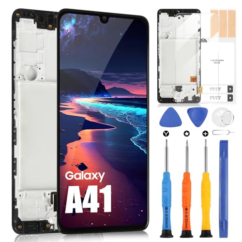 OLED LCD Display für Samsung Galaxy A41 Display - für Galaxy A41 LCD Bildschirm SM-A415F SM-A415F/DS Touchscreen Digitizer Full Montage Ersatz Kit (Schwarz mit Rahmen) von ARSSLY