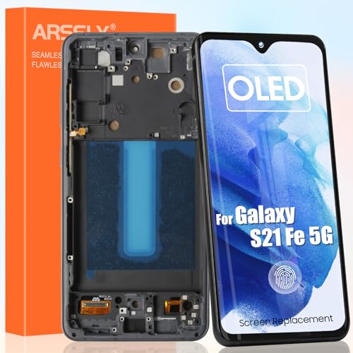 OLED LCD Display für Samsung Galaxy S21 Fe 5G LCD Bildschirm für Samsung S21 Fe 5G G990B SM-G990B Ersatz des Bildschirms Assembly mit Reparatur-Set (Schwarz mit Rahmen) von ARSSLY