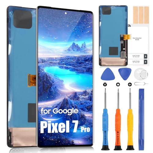 OLED für Google Pixel 7 Pro LCD-Bildschirm, Ersatzbildschirm für Pixel 7 Pro GP4BC GE2AE GFE4J 6,7 Zoll LCD Display Digitazer Full Assembly mit Reparatur-Set, Schwarz mit Rahmen OLED für Google Pixel 7 Pro LCD-Bildschirm, Ersatzbildschirm für Pixel 7 Pro GP4BC GE2AE GFE4J 6,7 Zoll LCD Display Digitazer Full Assembly mit Reparatur-Set, Schwarz mit Rahmen von ARSSLY