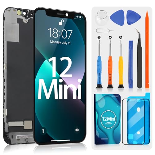 OLED für iPhone 12 Mini LCD Display für iPhone 12Mini A2400 A2399 Display Ersatz Bildschirm für iPhone12 Mini A2176 A2398 Touchscreen Digitazer Assembly mit Reparatur-Set, 5.4 Zoll OLED für iPhone 12 Mini LCD Display für iPhone 12Mini A2400 A2399 Display Ersatz Bildschirm für iPhone12 Mini A2176 A2398 Touchscreen Digitazer Assembly mit Reparatur-Set, 5.4 Zoll von ARSSLY