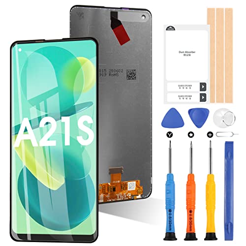 Für Samsung Galaxy A21s A217 SM-A217F LCD Bildschirm Touch Digitizer Glas Montage mit Werkzeugen (Schwarz, Nicht geeignet für A21) von ARSSLY