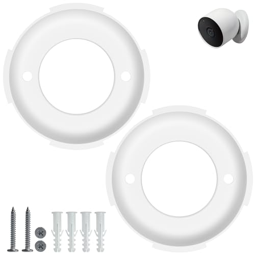 ARSUNOVO 2 Pack Wandmontageplatte Ersatz für Google Nest Cam Akku (Außen oder Innen), Ersatzteil für Verriegelungskragen/Wandanker Kompatibel mit Nest-Kamera von ARSUNOVO