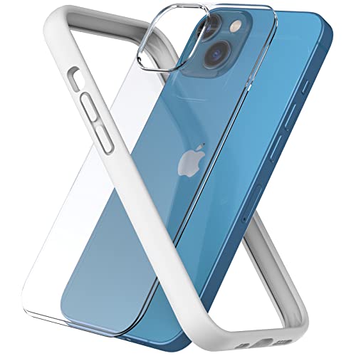 ARSUNOVO Compatible with iPhone 13 Bumper Case 6.1", [Raised Edge Protection][Anti-Silp][Anti-Fingerprint] Soft Slim Protective Frame Bumper Cover Case Come with Hard PC Backplate, White von ARSUNOVO