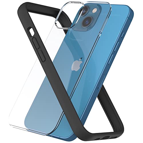 ARSUNOVO Compatible with iPhone 13 Bumper Case 6.1", [Raised Edge Protection][Anti-Silp][Anti-Fingerprint] Soft Slim Protective Frame Bumper Cover Case Come with Hard PC Backplatee, Black von ARSUNOVO
