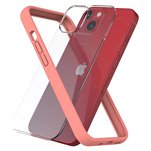 ARSUNOVO Kompatibel mit iPhone 13 Mini Bumper Case 5.4”, [Erhöhter Kantenschutz] [Anti-Silp] [Anti-Fingerabdruck] Weicher, schlanker Schutzrahmen Bumper Cover Case mit Harter PC-Rückplatte, Koralle von ARSUNOVO